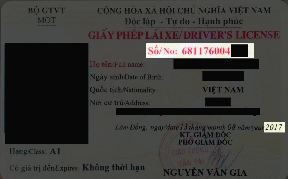 Phân biệt giấy phép lái xe thật giả dựa trên số GPLX