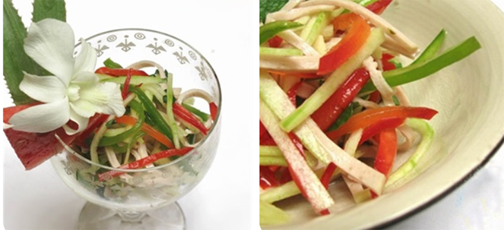 Bước 3 Trộn salad Salad vỏ dưa hấu