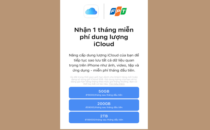 Hướng dẫn cách nhận và sử dụng iCloud miễn phí một tháng