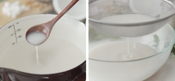 Bước 3 Làm sữa dừa - nước dùng của dừa dằm Cách làm dừa dầm