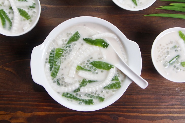 How to make young coconut tea with pineapple leaf jelly delicious, clear heat, addicted to eating
