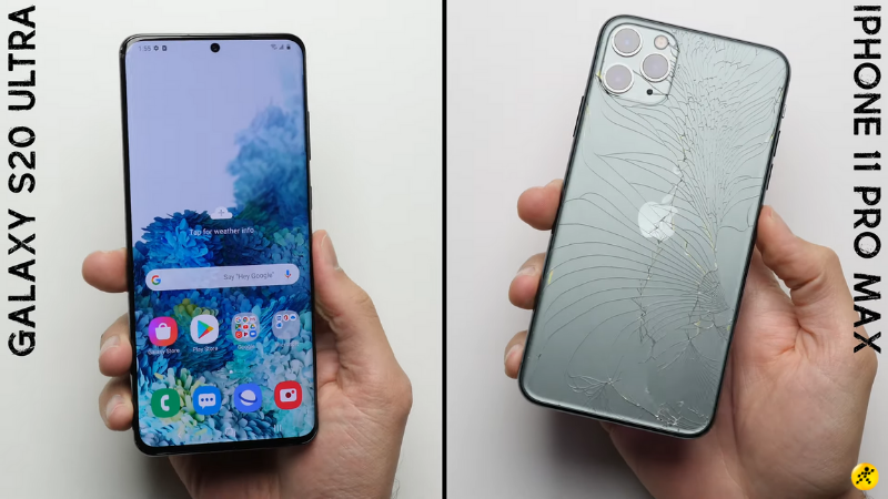 Thử nghiệm thả rơi: Samsung Galaxy S20 Ultra và iPhone 11 Pro Max Thử nghiệm thả rơi: Samsung Galaxy S20 Ultra và iPhone 11 Pro Max