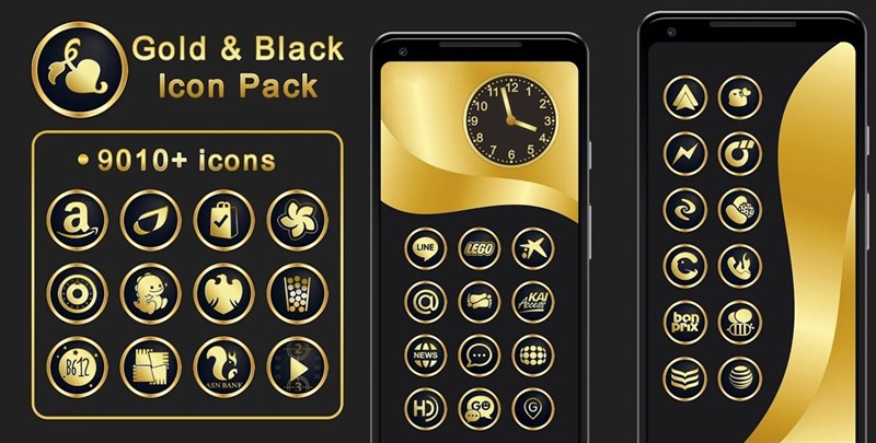 Gold & Black Icon Pack 9010+ icons Gold & Black Icon Pack 9010+ icons