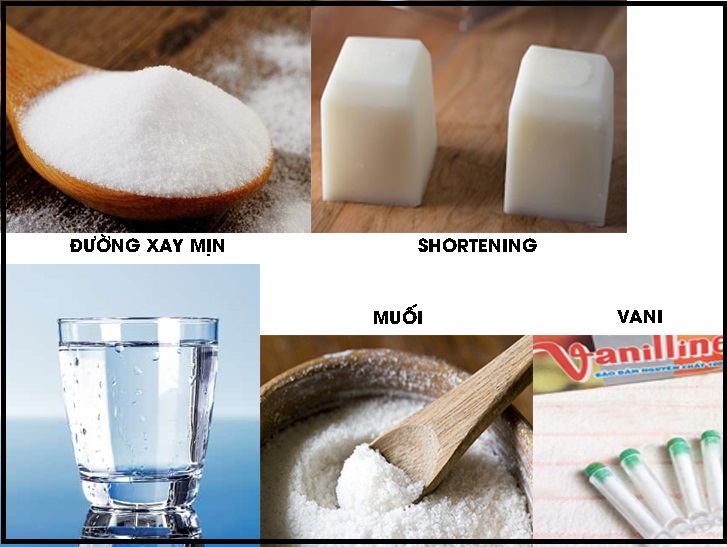 Prepare all the necessary ingredients to cream shortening