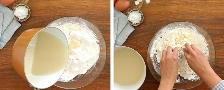 Bước 4 Trộn bột với nước cốt dừa và ủ bột Bánh tai yến