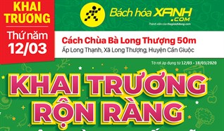 Cửa hàng Bách hoá XANH Ấp Long Thạnh, Cần Giuộc khai trương 12/03/2020