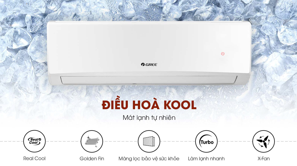 Tổng hợp các dòng máy lạnh Gree trong năm 2020 - cập nhật 2021 > Kool - Dòng máy lạnh Non-Inverter cơ bản