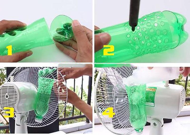How to make a simple steam fan at home with 2 bottles of water
