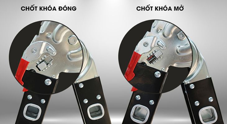 Kiểm tra chốt khóa của thang nhôm