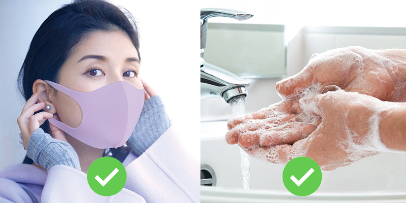 Nên đeo khẩu trang và rửa tay bằng xà phòng hoặc dung dịch sát khuẩn thường xuyên. Nên đeo khẩu trang và rửa tay bằng xà phòng hoặc dung dịch sát khuẩn thường xuyên.