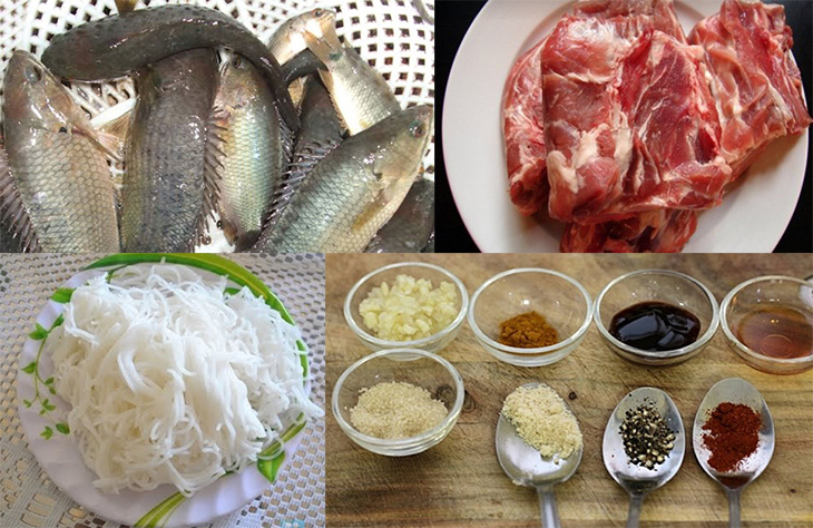 Nguyên liệu món ăn 2 cách nấu bún cá rô và bún cá thu