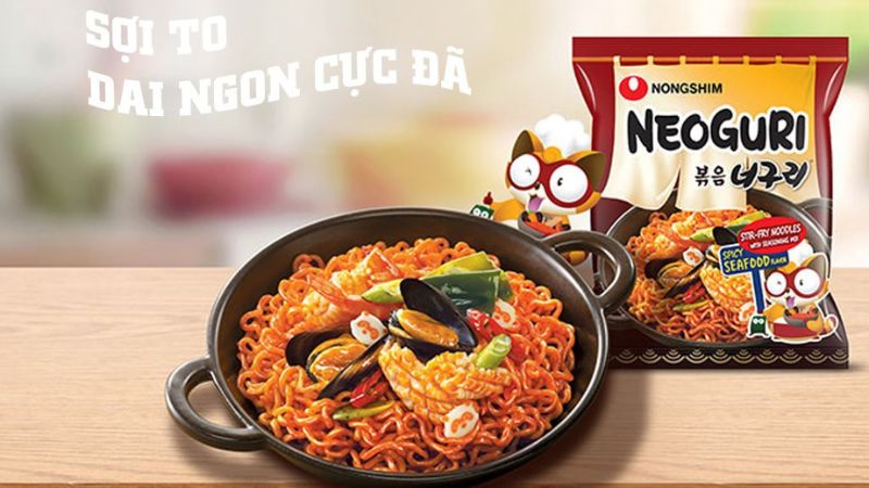 Mì xào khô Nongshim Neoguri hải sản cay gói 137g