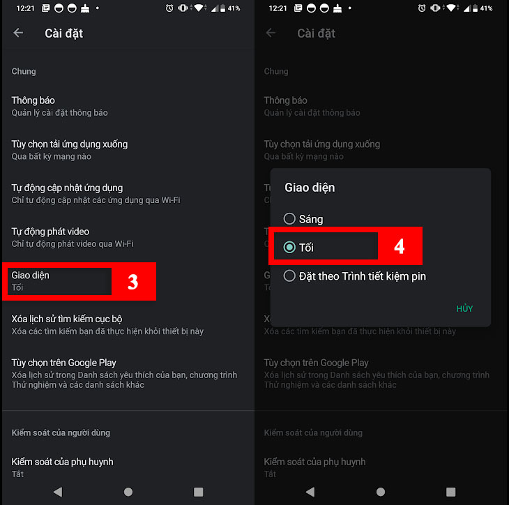 Cách Bật Chế Độ Tối Dark Mode Cho Ch Play Trên Điện Thoại Android