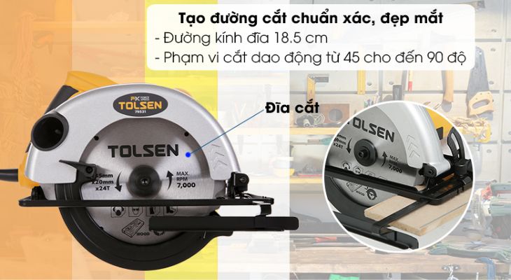 Máy cắt gỗ Tolsen 79531 1200W đến từ thương hiệu Tolsen