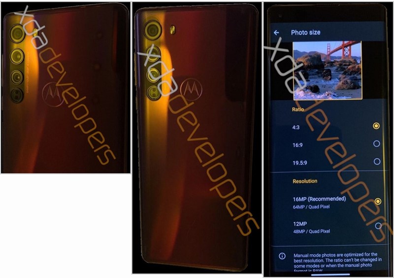 Motorola Edge lộ ảnh ngoài đời thực với màn hình cong thác nước, chip Snapdragon 765, 3 camera 64MP, vân tay dưới màn hình