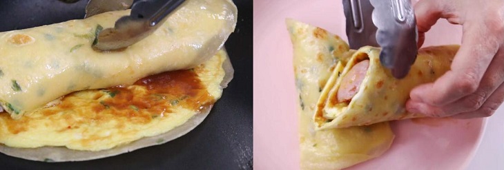 Bước 3 Làm bánh tráng cuộn trứng Bánh tráng cuộn trứng
