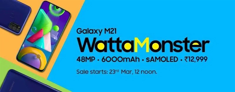 Galaxy M21 ra mắt: Màn hình AMOLED 6.4 inch, 3 camera 48MP, pin 6.000 mAh, giá rẻ bất ngờ