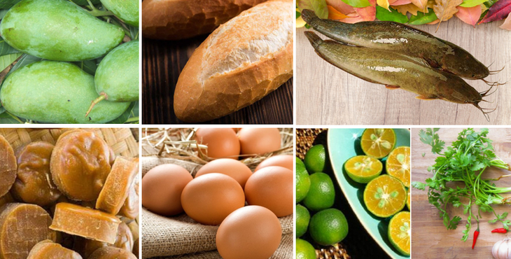 Nguyên liệu làm gỏi xoài chả cá trê tắm mắm Thái Nguyên liệu làm gỏi xoài chả cá trê tắm mắm Thái