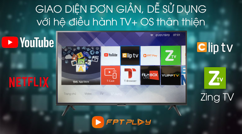 6 lý do nên mua Smart Tivi Ffalcon 40 inch 40SF1: Lựa chọn giải trí tại nhà hấp dẫn > Hệ điều hành TV+ OS