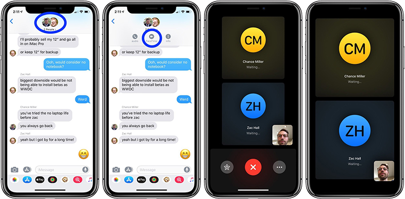 Cách gọi nhóm Facetime từ cuộc hội thoại Tin nhắn nhóm
