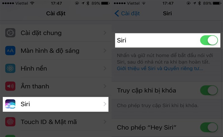 Trước hết, bạn nên mở trợ lí ảo Siri