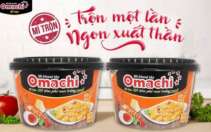 Mì trộn Omachi xốt tôm phô mai trứng muối