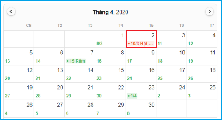Lịch nghỉ giỗ tổ Hùng Vương