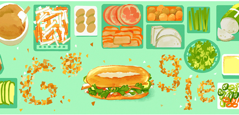Google Doodle vinh danh bánh mì Việt Nam