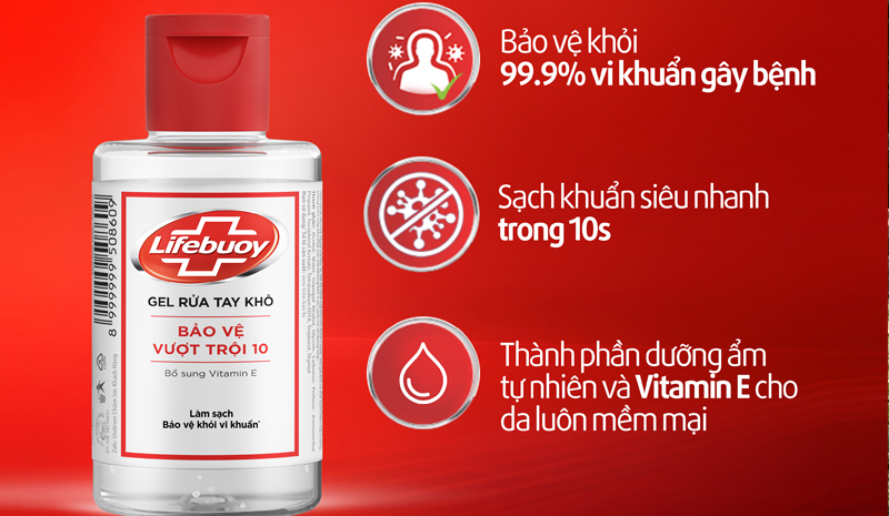 Công dụng gel rửa tay khô Lifebuoy