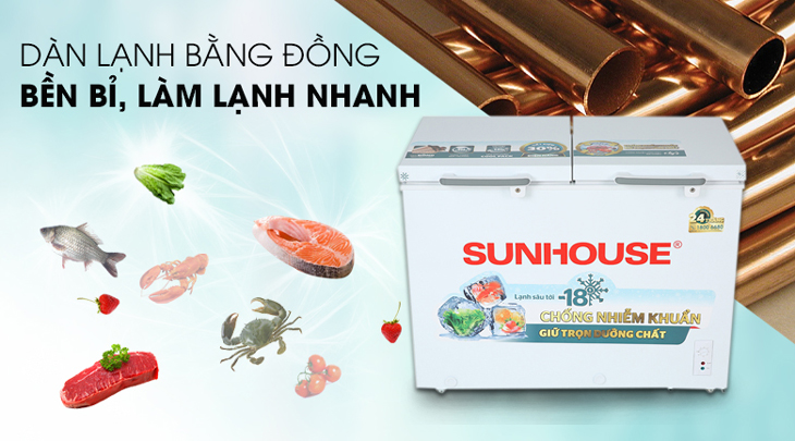 Dàn làm lạnh bằng đồng nguyên chất giúp thúc đẩy hiệu quả làm lạnh, truyền nhiệt nhanh hơn