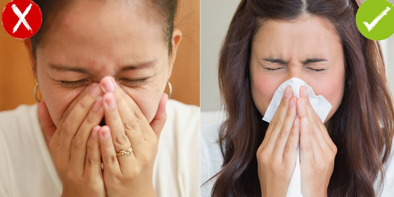 Che mũi, miệng khi ho, hắt hơi Che mũi, miệng khi ho, hắt hơi