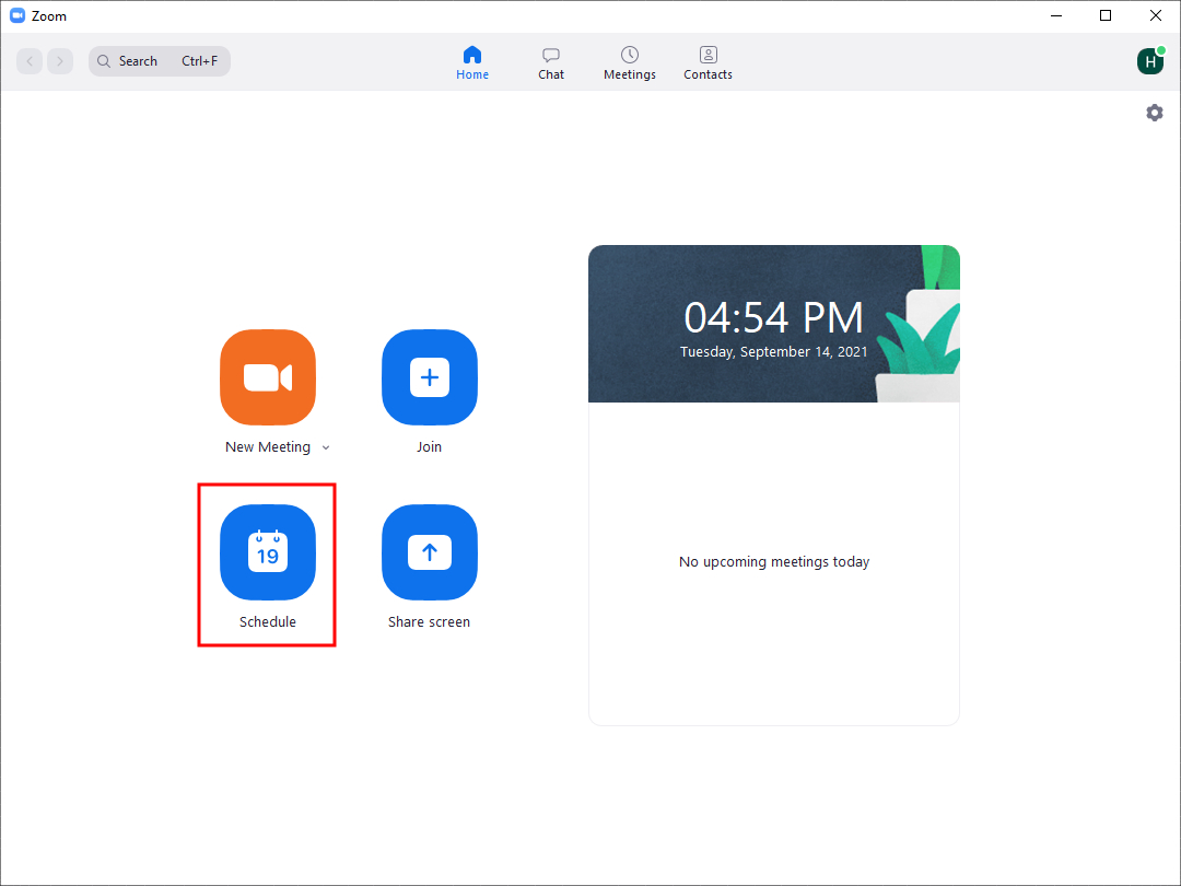 Hướng dẫn cài đặt và sử dụng Zoom họp trực tuyến trên điện thoại, PC > Chọn Schedule để đặt lịch họp