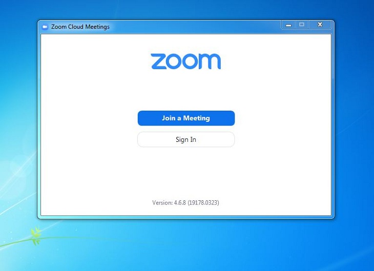 Ứng dụng Zoom sẽ hiện lên như hình