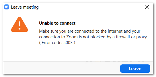 Lỗi Zoom không kết nối