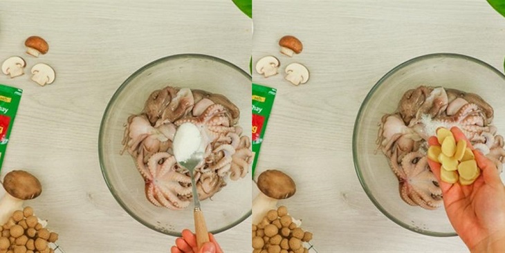 Sơ chế bạch tuộc cho món lẩu