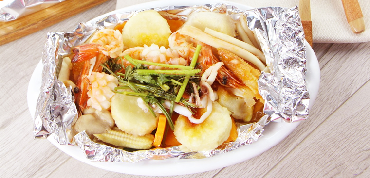 Cách làm món đậu hũ hải sản nướng giấy bạc ngon ngất ngây, ăn là ghiền
