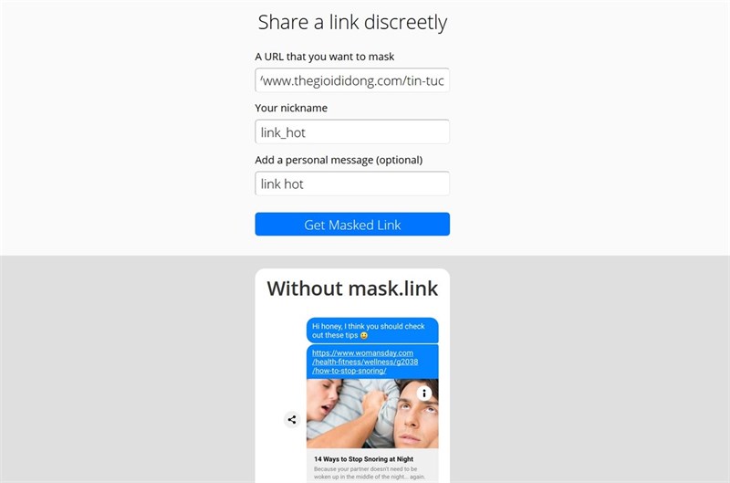 Mask link