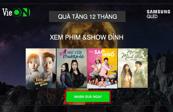 Popup thông báo khuyến mãi VieON