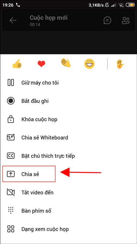 Bạn chọn Chia sẻ.