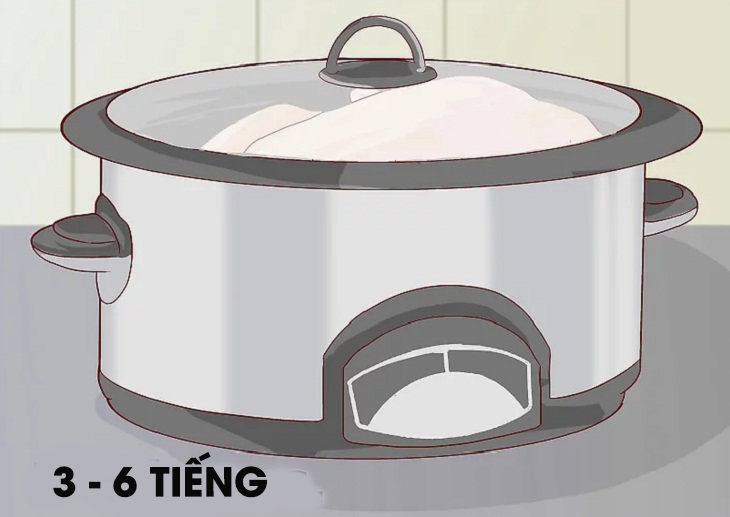 Nấu thịt trong nồi từ 3 - 6 tiếng.