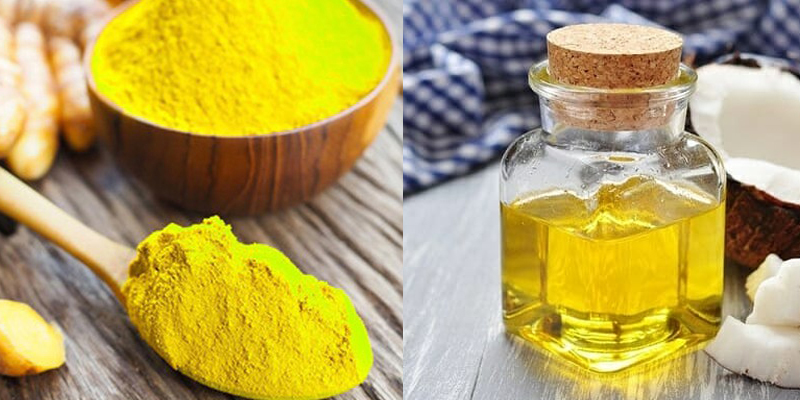 Mặt nạ tinh bột nghệ và dầu dừa
