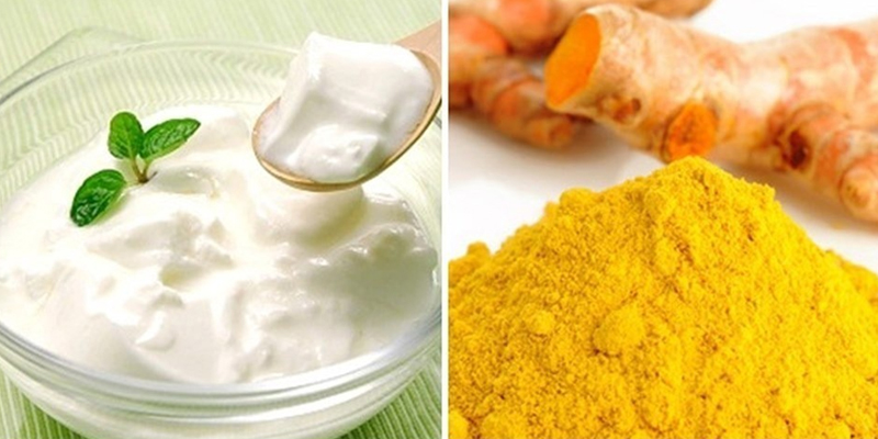 Mặt nạ tinh bột nghệ, bột gạo và sữa chua