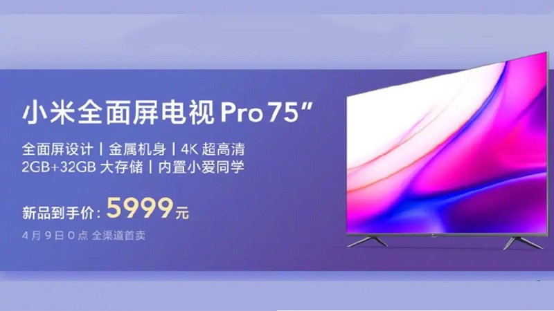 Xiaomi Full Screen TV Pro 75 inch và Mi TV 4A 60 inch ra mắt
