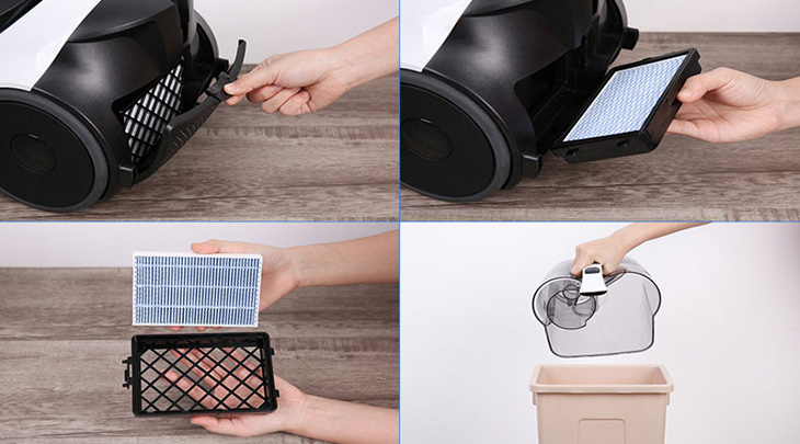 10 mẹo giúp máy hút bụi nhà bạn hoạt động hiệu quả hơn > vệ sinh hoặc thay mới bộ lọc khi cần thiết