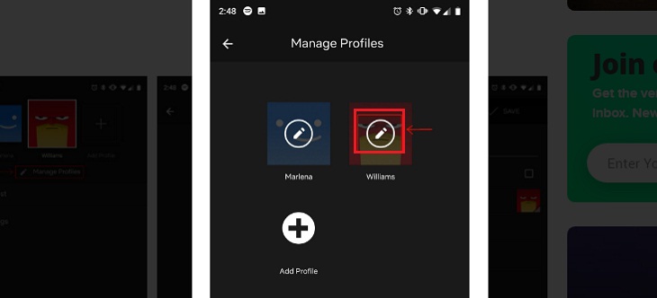 Hướng dẫn cách thay đổi mật khẩu Netflix đơn giản nhất > Nhấn vào biểu tượng bút chì phía trên tên hồ sơ bạn muốn xóa