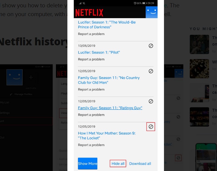 Hướng dẫn cách thay đổi mật khẩu Netflix đơn giản nhất > Bạn tiến hành xóa lịch sử đã xem theo 2 tùy chọn