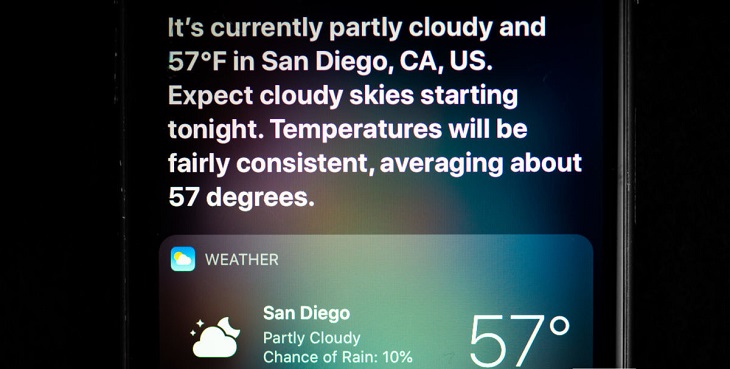 Biết các lệnh này, bạn sẽ điều khiển và tận dụng hết các tính năng của Siri > Hỏi về thời tiết