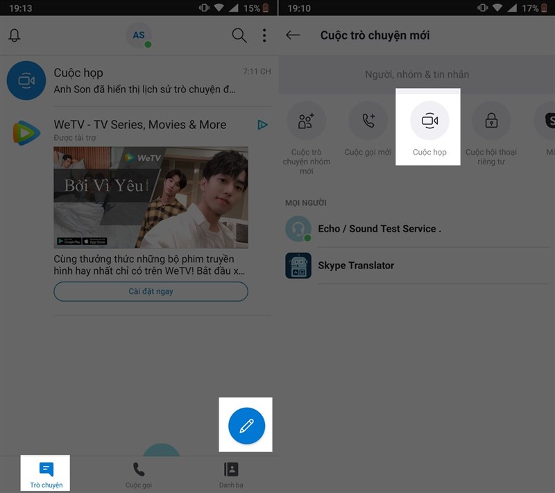 Trò chuyện với bạn bè với tính năng tạo cuộc họp trên Skype Trò chuyện với bạn bè với tính năng tạo cuộc họp trên Skype