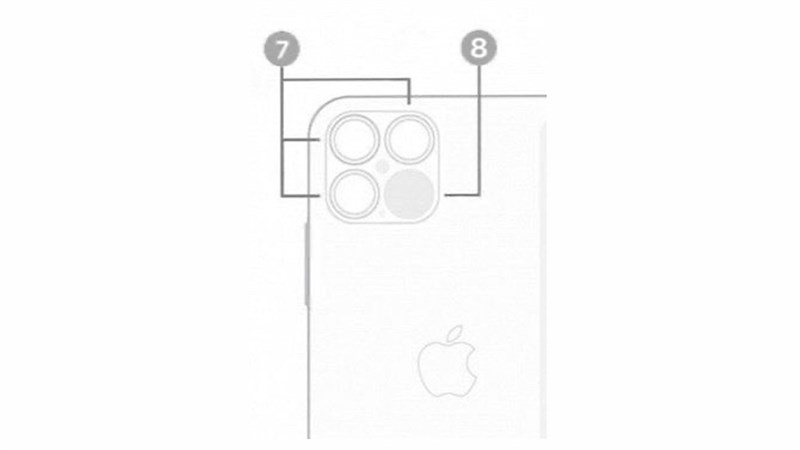 Cụm camera mặt sau của  iPhone 12 Pro đây rồi, ngoài 3 camera thì còn có thêm 1 thành phần rất đặc biệt