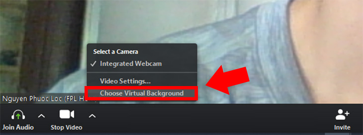 Hướng dẫn cách thay đổi background trong nhà khi họp qua Zoom, ngồi trong WC vẫn họp được > Thay đổi background trực tiếp khi đang thực hiện cuộc gọi